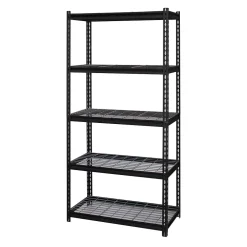 Hot 2300 lb. Wire Rivet Series 5-Shelf Metal/Wire Deck Shelving Unit, 36