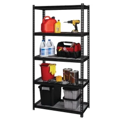 Hot 2300 lb. Wire Rivet Series 5-Shelf Metal/Wire Deck Shelving Unit, 36