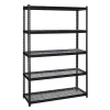Clearance 2300 lb. Wire Rivet Series 5-Shelf Metal/Wire Deck Shelving Unit, 48"W, Black (22131) Shelving