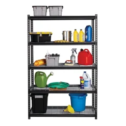 Clearance 2300 lb. Wire Rivet Series 5-Shelf Metal/Wire Deck Shelving Unit, 48