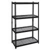 2300 lb. Wire Rivet Series 4-Shelf Metal/Wire Deck Shelving Unit, 36"W, Black (22129) Shelving