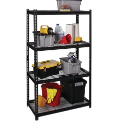 2300 lb. Wire Rivet Series 4-Shelf Metal/Wire Deck Shelving Unit, 36