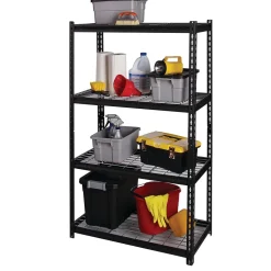 2300 lb. Wire Rivet Series 4-Shelf Metal/Wire Deck Shelving Unit, 36