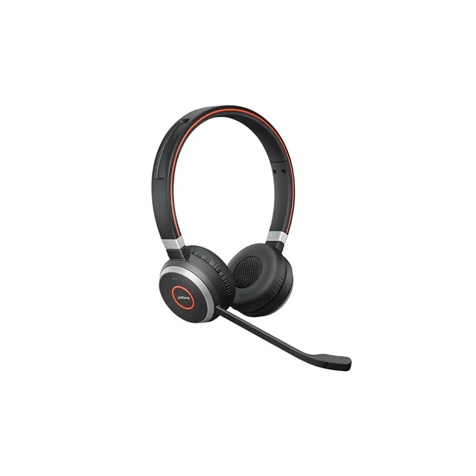 jabra Evolve 65 UC Stereo Noise Canceling Bluetooth Stereo Phone & Computer Headset, Black/Red/Silver (100-98500001-02)* Headsets