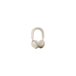 jabra Evolve2 75 Wireless Noise Canceling Bluetooth Stereo Mobile On Ear Headset, USB-C, MS Certified, Beige (27599-999-898)* Headsets