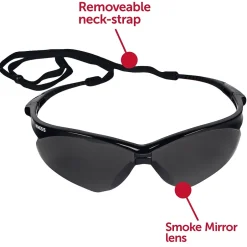 Eye Protection<KleenGuard Jackson Safety Nemesis Polycarbonate Safety Glasses, Smoke Mirror Lens (25688)