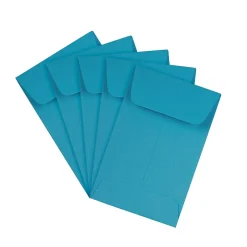 JAM Paper #1 Coin Business Colored Envelopes, 2.25 x 3.5, Blue Recycled, 25/Pack (352727818)* Business