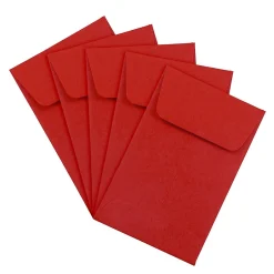 JAM Paper ® #1 Coin Business Colored Envelopes, 2.25 x 3.5, Red Recycled, 100/Pack (356730632F)* Business