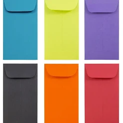 JAM Paper #6 Coin Business Colored Envelopes, 3.375 x 6, Assorted Colors, 150/Pack (3567306assrt)* Business