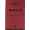 80 lb. Cardstock Paper, 8.5" x 14", Dark Red, 50 Sheets/Pack (64429525) Card Stock