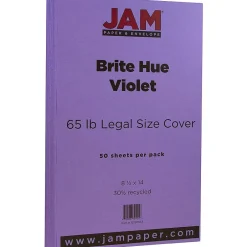 Sale 65 lb. Cardstock Paper, 8.5" x 14", Violet Purple, 50 Sheets/Pack (16730933) Card Stock