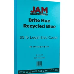 Clearance 65 lb. Cardstock Paper, 8.5" x 14", Brite Hue Blue, 50 Sheets/Pack (16730932) Card Stock