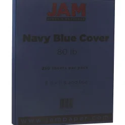 New 80 lb. Cardstock Paper, 8.5" x 11", Navy Blue, 250 Sheets/Ream (LEBA242B) Card Stock