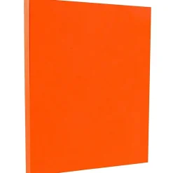 Hot 65 lb. Cardstock Paper, 8.5" x 11", Orange, 250 Sheets/Ream (1033879B) Card Stock