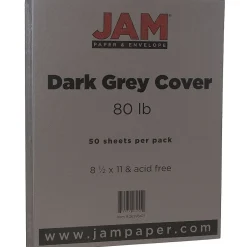 Clearance 80 lb. Cardstock Paper, 8.5" x 11", Dark Gray, 50 Sheets/Pack (26396471) Card Stock