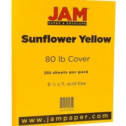 Clearance 80 lb. Cardstock Paper, 8.5" x 11", Sunflower Yellow, 250 Sheets/Ream (16729203B) Card Stock