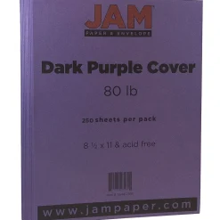 New 80 lb. Cardstock Paper, 8.5" x 11", Dark Purple, 250 Sheets/Ream (364412786B) Card Stock