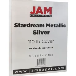 New 110 lb. Cardstock Paper, 8.5" x 11", Silver Stardream, 50 Sheets/Pack (181137) Card Stock