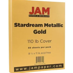 110 lb. Cardstock Paper, 8.5" x 11", Gold Stardream, 50 Sheets/Pack (173SD8511GO285) Card Stock