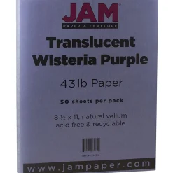 Discount 43 lb. Cardstock Paper, 8.5" x 11", Wisteria Purple, 50 Sheets/Pack (1592216) Card Stock