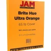 Best 65 lb. Cardstock Paper, 8.5" x 11", Ultra Orange, 50 Sheets/Pack (151027) Card Stock
