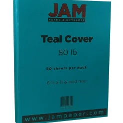 Clearance 80 lb. Cardstock Paper, 8.5" x 11", Teal, 50 Sheets/Pack (1524384) Card Stock