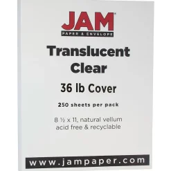 Sale 36 lb. Cover Paper, 8.5" x 11", Clear, 250 Sheets/Ream (1566B) Card Stock