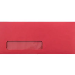 JAM Paper #10 Window Envelope, 4 1/8" x 9 1/2", Red, 50/Pack (1531052I)* Window