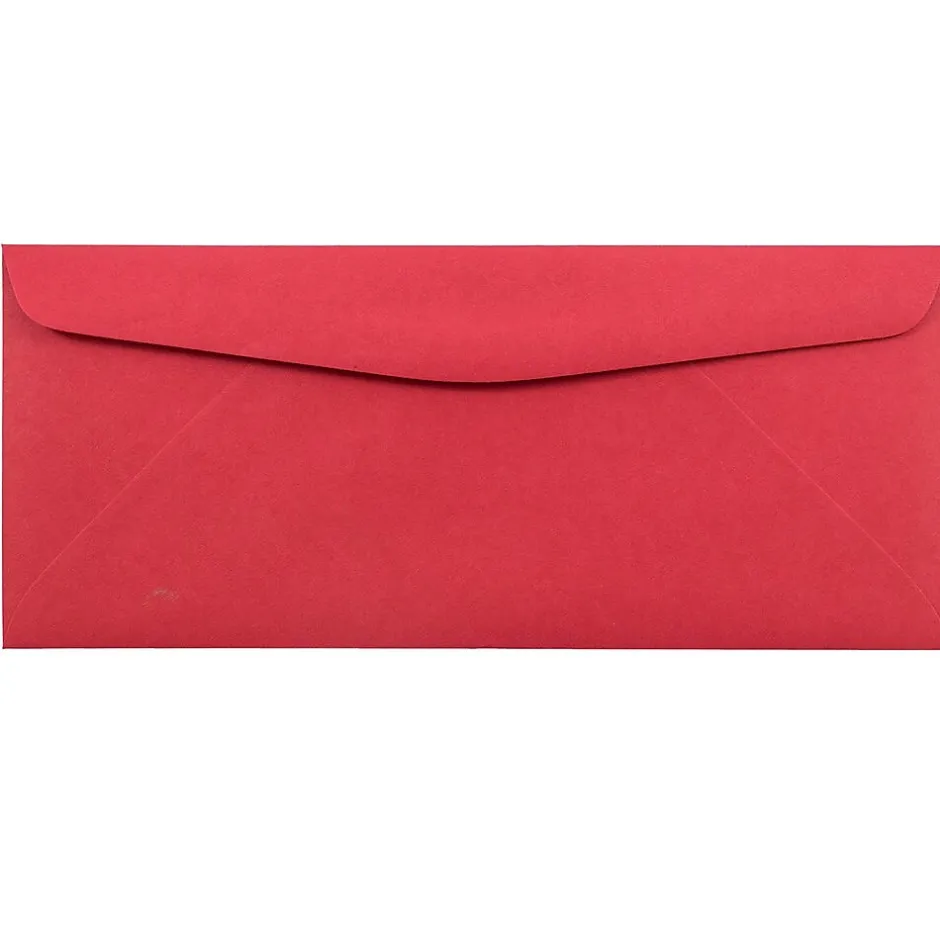 JAM Paper #10 Window Envelope, 4 1/8" x 9 1/2", Red, 25/Pack (1531052)* Window