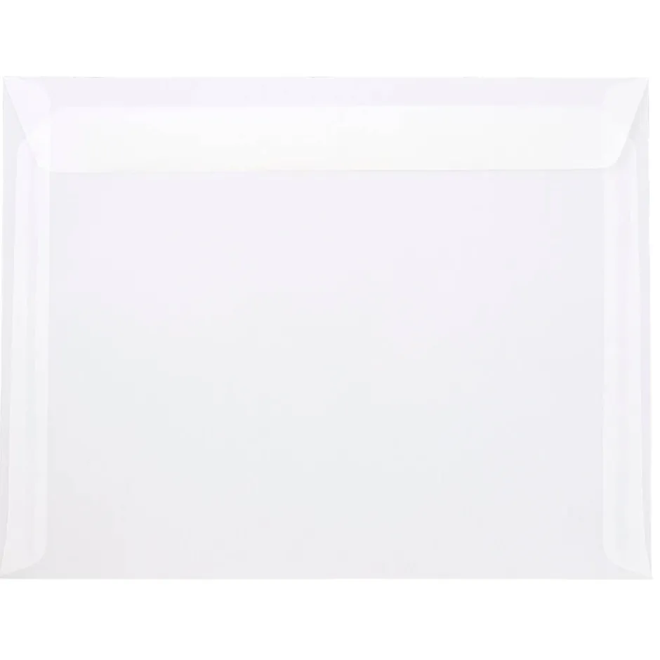 JAM Paper 10" x 13" Booklet Translucent Vellum Envelopes, Clear, 10/Pack (900840420D)* Business