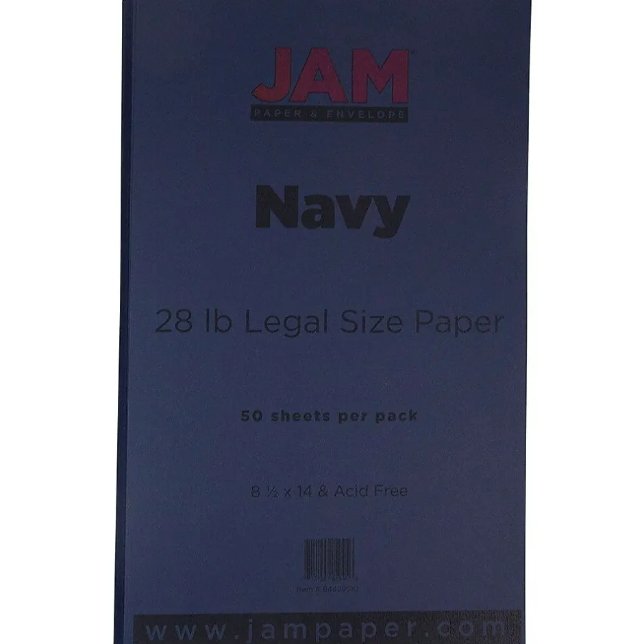 8.5" x 14" Color Multipurpose Paper, 28 lbs., Navy Blue, 50 Sheets/Ream (64429510) Multipurpose Paper