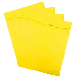 JAM Paper 10 x 13 Open End Catalog Colored Envelopes with Clasp Closure, Yellow Recycled, 50/Pack (900906710i)* Catalog