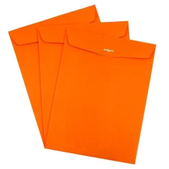 JAM Paper 10 x 13 Open End Catalog Colored Envelopes with Clasp Closure, Orange Recycled, 50/Pack (913745i)* Catalog