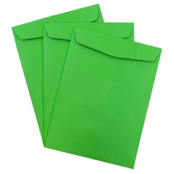 JAM Paper 9 x 12 Open End Catalog Colored Envelopes, Green Recycled, 25/Pack (80402a)* Catalog