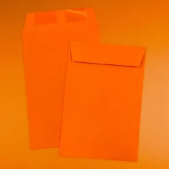 JAM Paper 6 x 9 Open End Catalog Colored Envelopes, Orange Recycled, 50/Pack (88129i)* Security Tinted