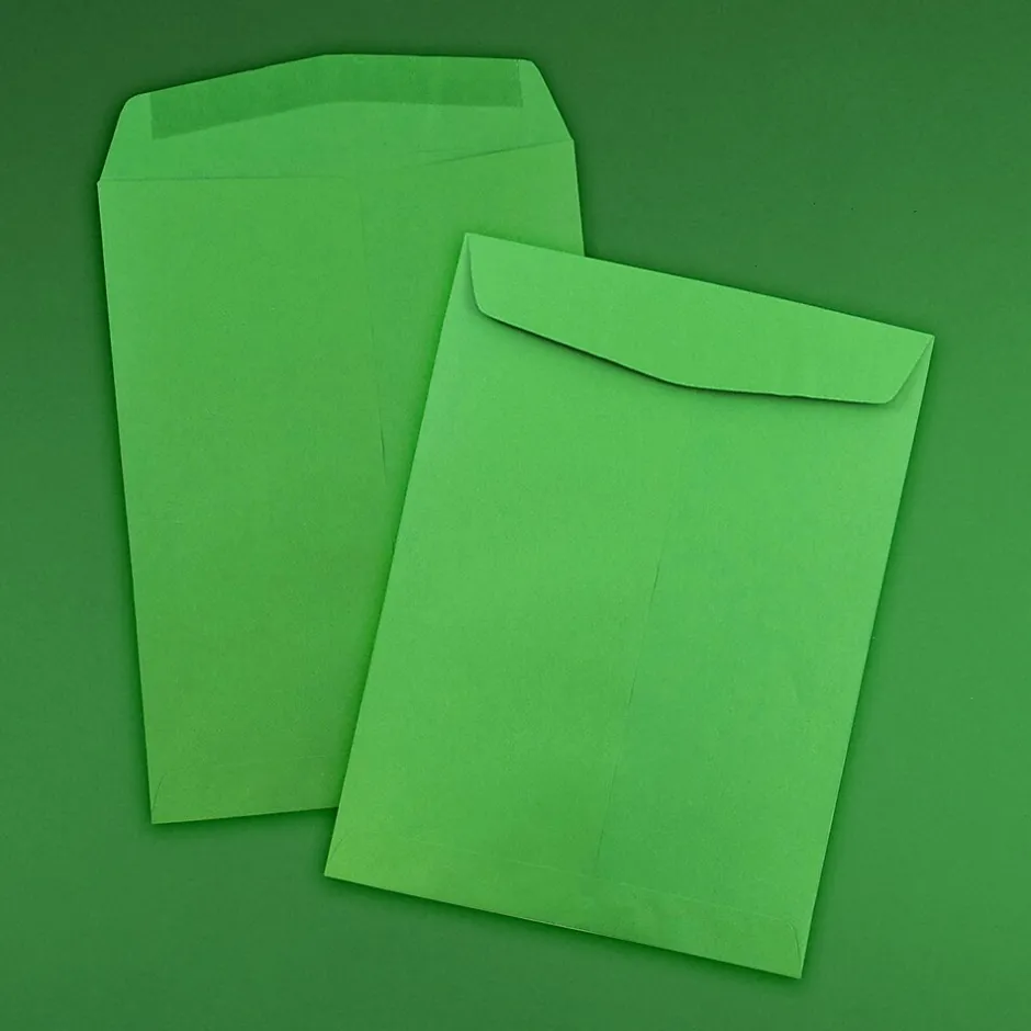 JAM Paper 10 x 13 Open End Catalog Colored Envelopes, Green Recycled, 100/Pack (V0128190)* Catalog