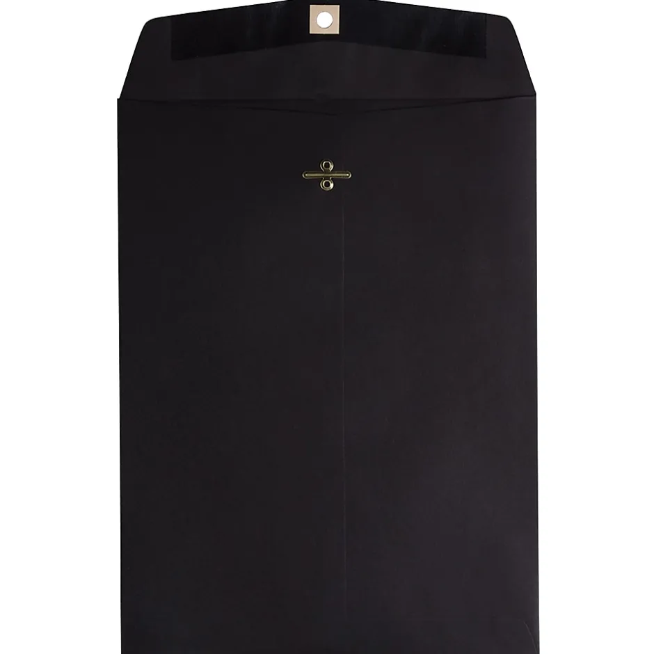 JAM Paper 9 x 12 Open End Catalog Envelopes with Clasp Closure, Black, 100/Pack (73854)* Security Tinted
