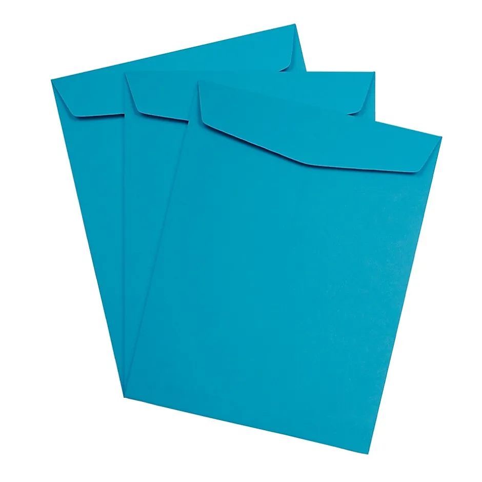 JAM Paper 10" x 13" Open End Catalog Colored Envelopes, Blue Recycled, 10/Pack (87725B)* Catalog
