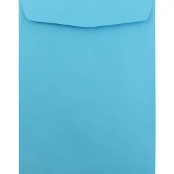 JAM Paper 9" x 12" Open End Catalog Colored Envelopes, Blue Recycled, 10/Pack (80386B)* Catalog