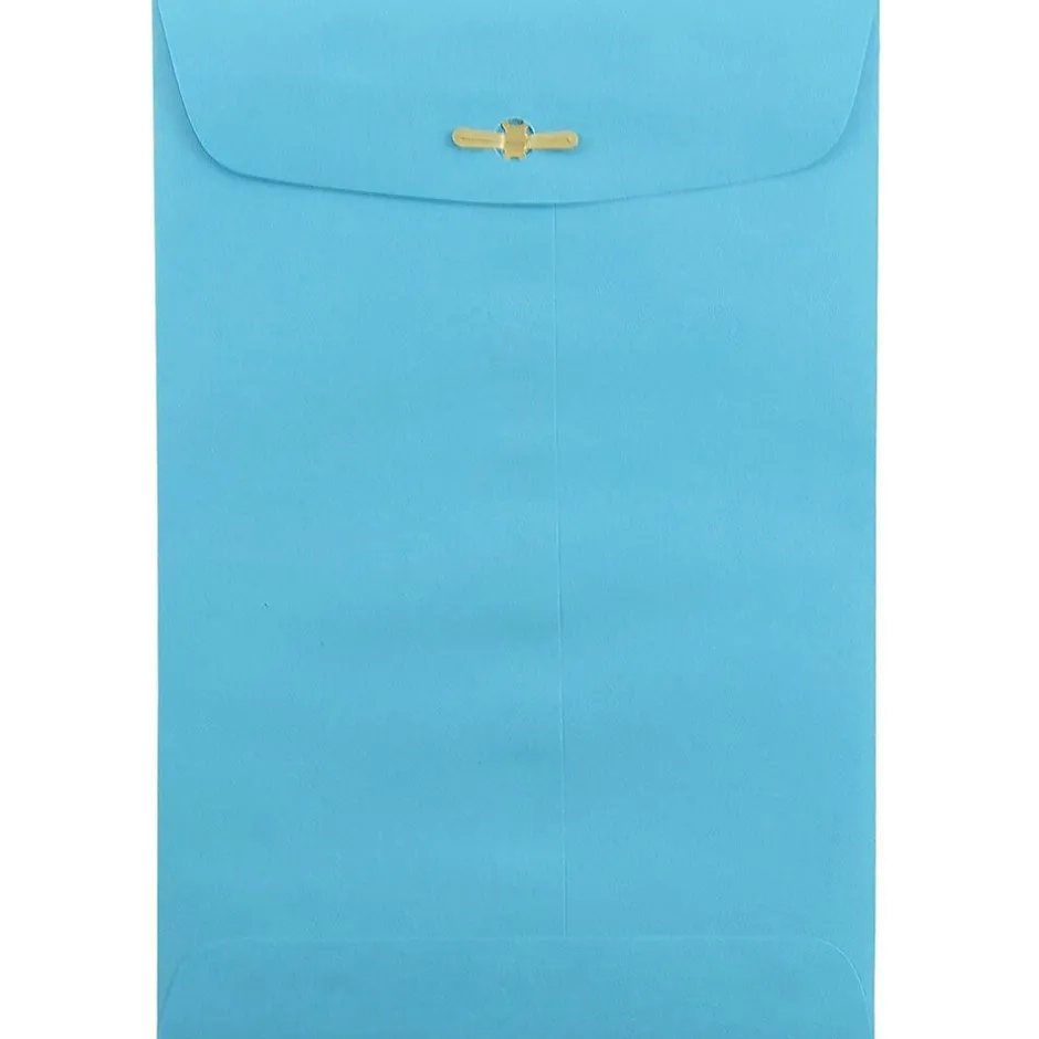 JAM Paper 6" x 9" Open End Catalog Colored Envelopes with Clasp Closure, Blue Recycled, 10/Pack (V0128123B)* Catalog