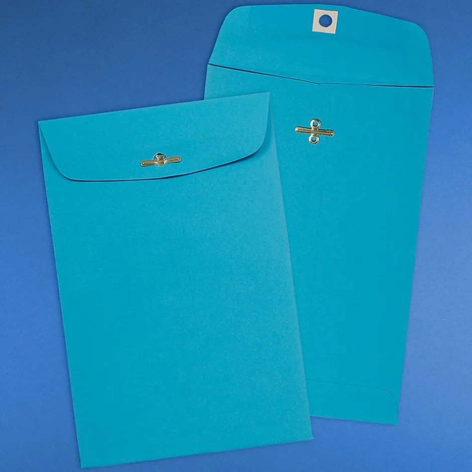 JAM Paper 6" x 9" Open End Catalog Colored Envelopes with Clasp Closure, Blue Recycled, 10/Pack (V0128123B)* Catalog