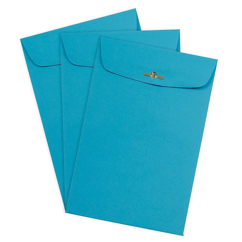 JAM Paper 6" x 9" Open End Catalog Colored Envelopes with Clasp Closure, Blue Recycled, 10/Pack (V0128123B)* Catalog