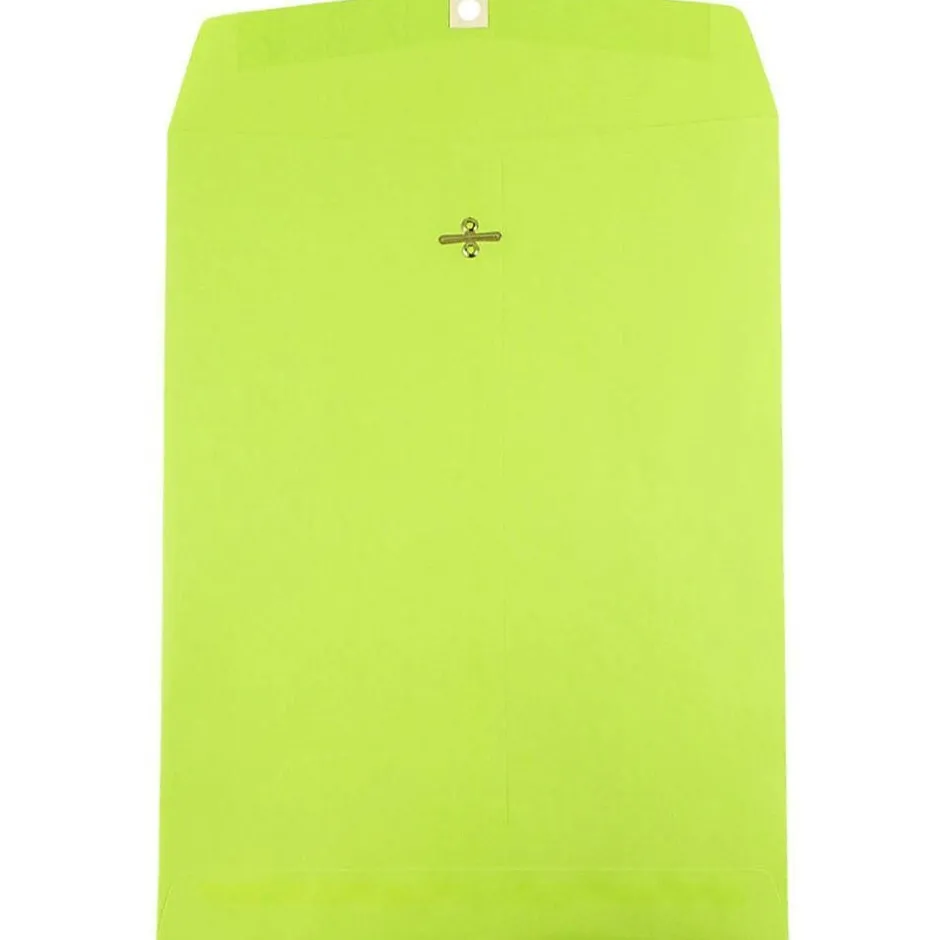 JAM Paper 10" x 13" Open End Catalog Colored Envelopes with Clasp Closure, Ultra Lime Green, 10/Pack (V0128186B)* Catalog
