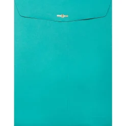 JAM Paper 9" x 12" Open End Catalog Colored Envelopes with Clasp Closure, Sea Blue Recycled, 10/Pack (900906997B)* Catalog