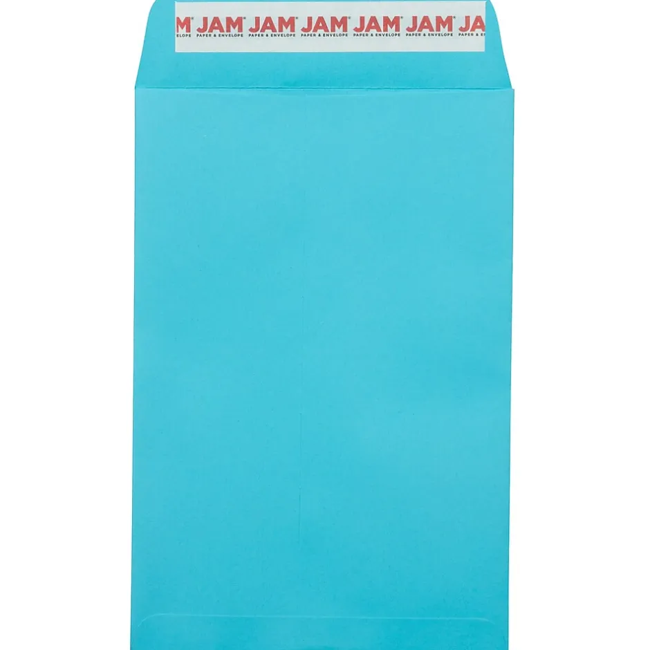 JAM Paper 6 x 9 Open End Envelopes, Pool Blue, 500 Pack (1644-102-500)* Business