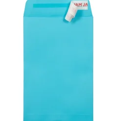 JAM Paper 6 x 9 Open End Envelopes, Pool Blue, 500 Pack (1644-102-500)* Business