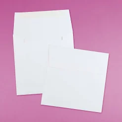 JAM Paper 5.5 x 5.5 Square Invitation Envelopes, White, 50/Pack (28415I)* Business