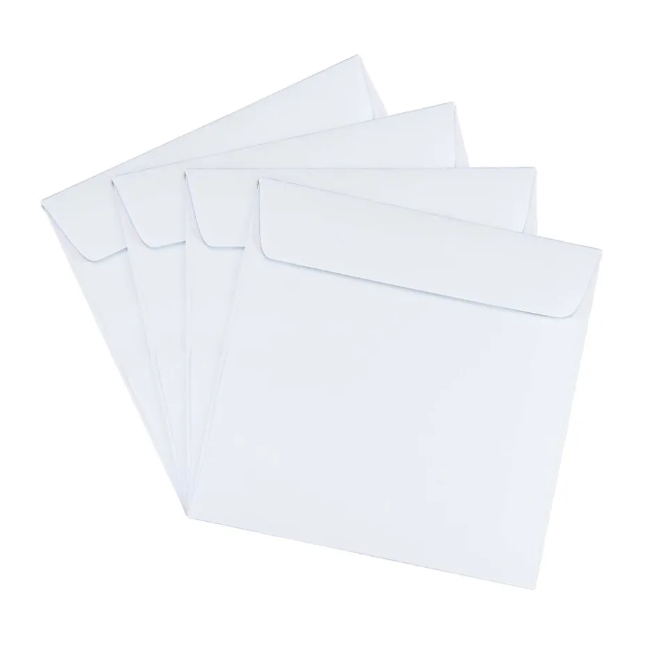 JAM Paper 6.5 x 6.5 Square Invitation Envelopes, White, 100/Pack (28417B)* Business