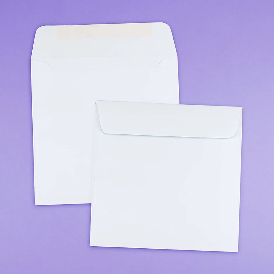 JAM Paper 6.5 x 6.5 Square Invitation Envelopes, White, 100/Pack (28417B)* Business