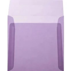 JAM Paper 6.5" x 6.5" Square Translucent Vellum Invitation Envelopes, Purple, 25/Pack (2812713)* Business